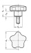 Sterngriffschraube ähnlich DIN 6336 M6 x 20 mit Edelstahl-Ge
