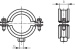 Rohrschelle 63-67 mm; mit Einlage; Edelstahl; M8