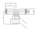 T-Steckverbinder 6 mm - 6 mm; Messing