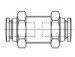 Schott-Steckverbinder 6 mm - 6 mm; MS vernickelt; PA66
