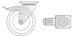 Transportgeräte-Lenkrolle AUC 125 x 40 mm; mit Feststeller